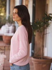 Sydney cashmere crew neck sweater - Soft Pink