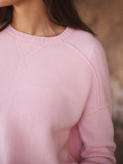 Sydney cashmere crew neck sweater - Soft Pink