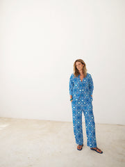 Thea silk tile print trouser