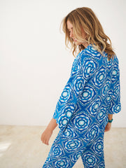 Tavira silk tile print shirt