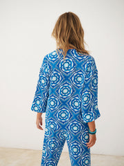 Tavira silk tile print shirt