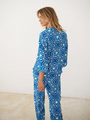 Tavira silk tile print shirt