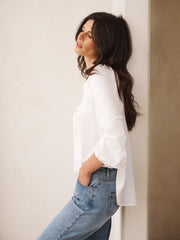 Teagan silk satin shirt - Ivory