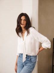 Teagan silk satin shirt - Ivory