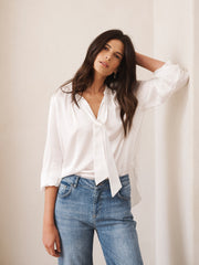 Teagan silk satin shirt - Ivory