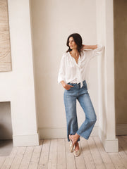 Teagan silk satin shirt - Ivory