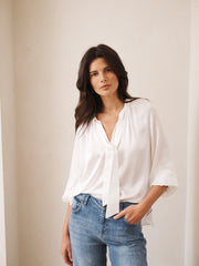Teagan silk satin shirt - Ivory