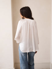 Teagan silk satin shirt - Ivory