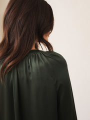 Teagan silk satin shirt - Khaki
