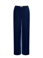 Thea silk blend velvet herringbone side stripe trouser - Denim Blue