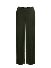 Thea silk blend velvet herringbone side stripe trouser - Khaki