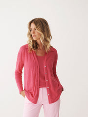Tommy linen jersey shirt - Raspberry
