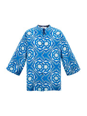 Tavira silk tile print shirt