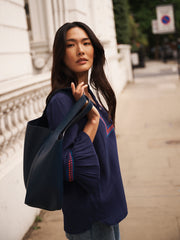 Vaila embroidered top - Navy