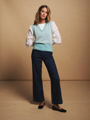 Ash denim wide leg jean - Dark Wash