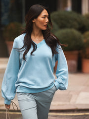 Vida cotton sweatshirt - Aqua