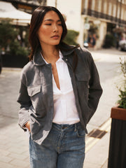 Villette suede jacket - Dusty Blue