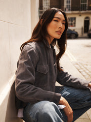 Villette suede jacket - Dusty Blue