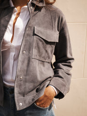 Villette suede jacket - Dusty Blue