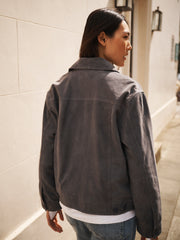 Villette suede jacket - Dusty Blue