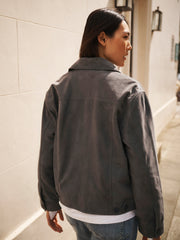 Villette suede jacket - Dusty Blue