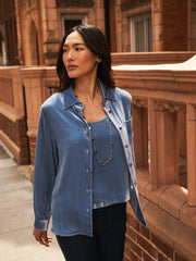 Violet silk blend velvet vest - Chambray