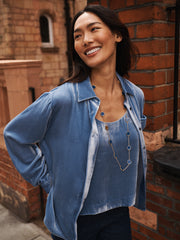 Violet silk blend velvet vest - Chambray
