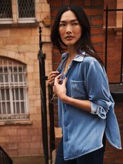 Violet silk blend velvet vest - Chambray