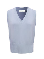 Vee cashmere tank - Soft Blue