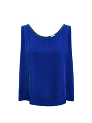 Violet silk blend velvet vest - Lapis Blue