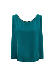 Violet silk blend velvet vest - Sea Green