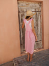 Vesta linen pinafore dress - Pink