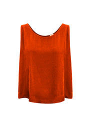 Violet silk blend velvet vest - Hibiscus