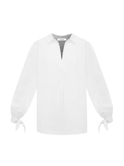 Romi cotton tie cuff shirt - White
