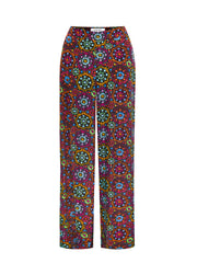 Thea silk kaleidoscope trouser