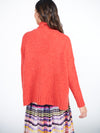 Jana funnel neck sweater with ribbed cuffs - Coral