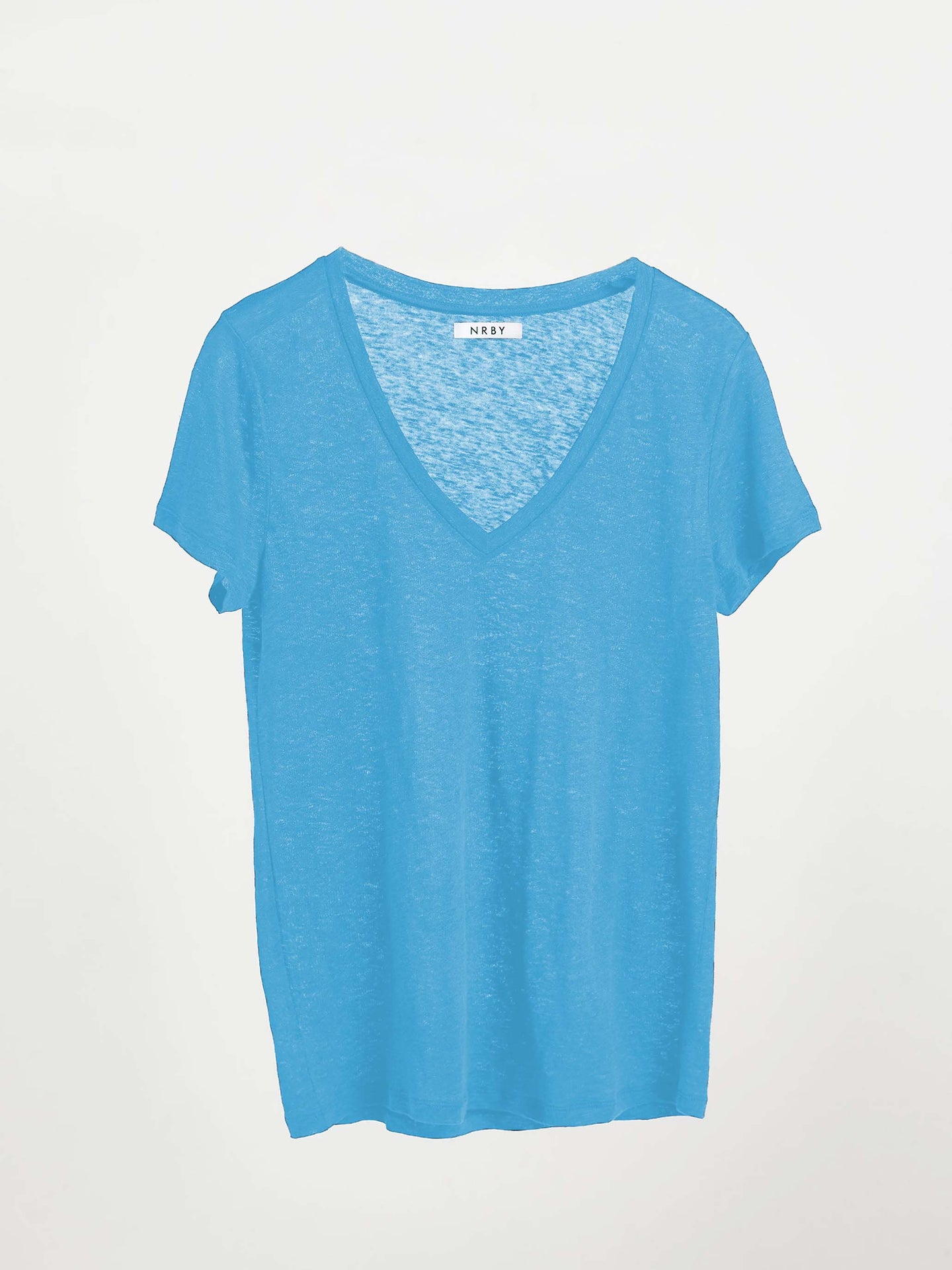 Charlie linen v-neck t-Shirt - Turquoise