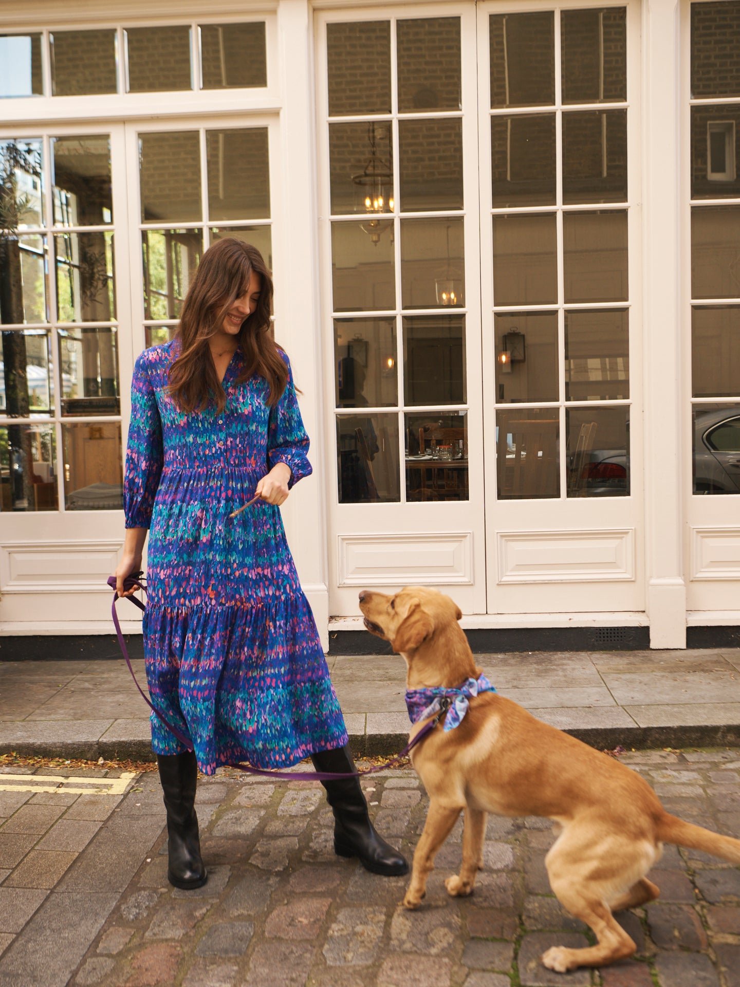 Jemima silk watercolour splash dress