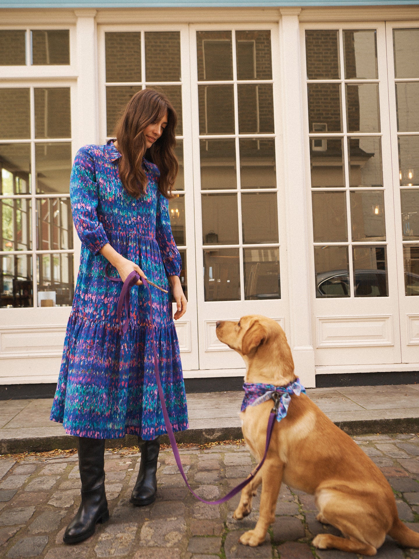 Jemima silk watercolour splash dress