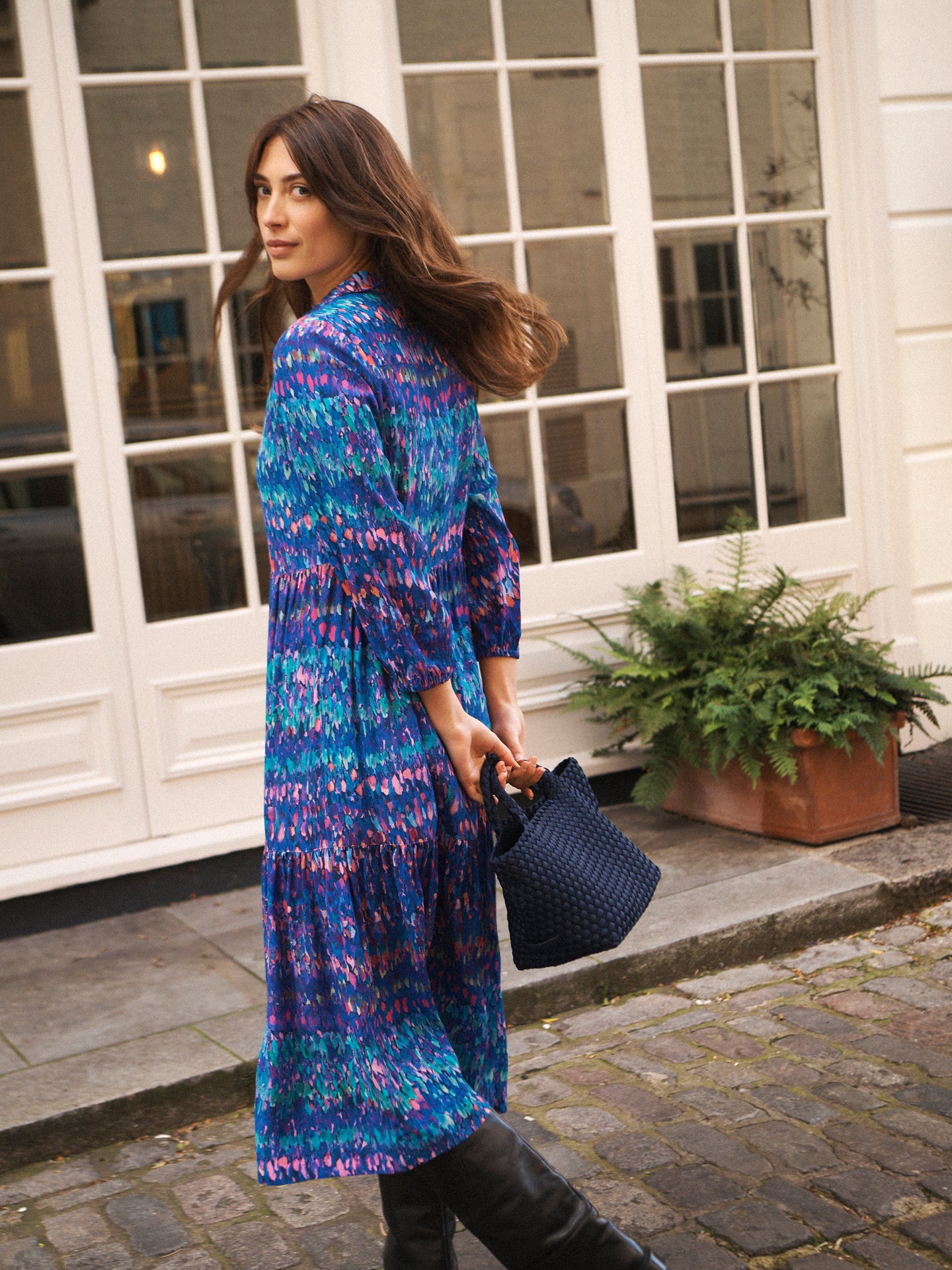 Jemima silk watercolour splash dress