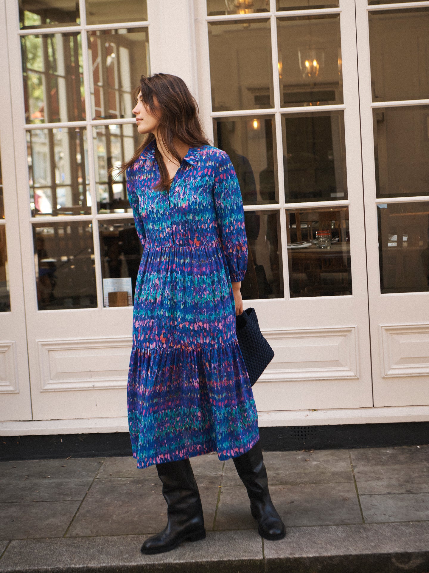 Jemima silk watercolour splash dress