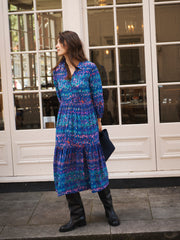 Jemima silk watercolour splash dress