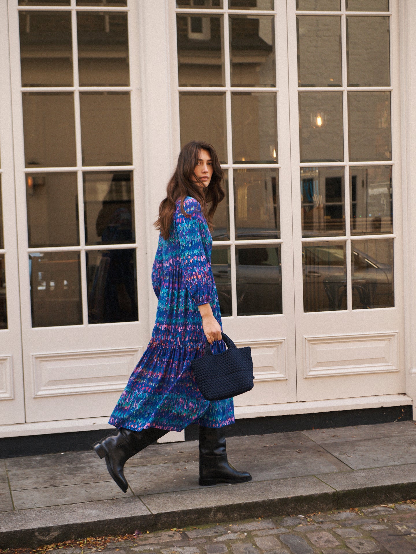 Jemima silk watercolour splash dress