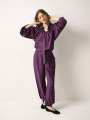 Lenni silk twill top - Plum Noir | NRBY Clothing