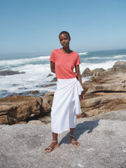 Himari linen wrap skirt - White | NRBY Clothing