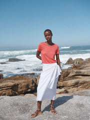 Himari linen wrap skirt - White | NRBY Clothing