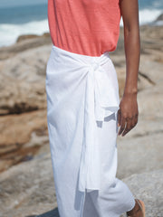 Himari linen wrap skirt - White | NRBY Clothing