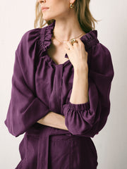 Lenni silk twill top - Plum Noir | NRBY Clothing