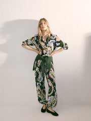 Mimi silk petal paisley print trouser | NRBY Clothing