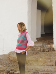 Fallon merino cashmere tank - Multi Pink